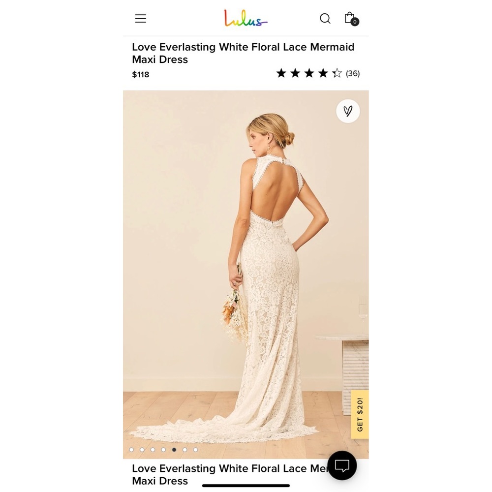 Lulu’s White Floral Lace Mermaid Maxi Dress